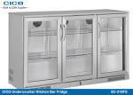 Outdoor Under Counter Drinks Fridge Triple Glass Door Beer Refrigerator Fan
