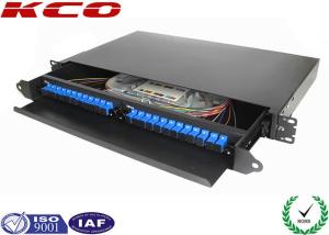 China 19'' Fiber Optic Terminal Box / Sliding Fiber Optic Patch Panel 24 Cores Full Loaded SC Pigtail factory