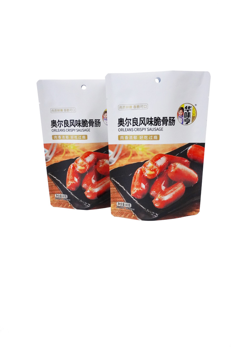 China factory safety food grade food packaging meat snack sausage packaging bag stand up pouch