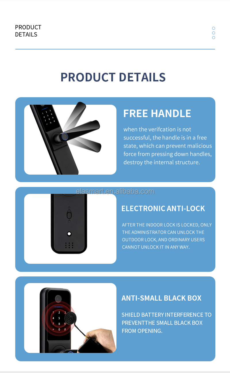 WiFi Fingerprint Door Lock Aluminum Alloy Smart BLE Door Lock