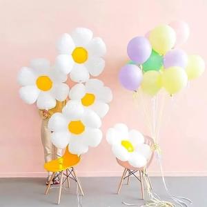 China Ins Style Cute Daisy Flower Shape Foil Balloons Globos Party Decoration factory