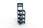 Pine Wood 5 Layers Cocktail Display Stand With Wheels For Wine Store