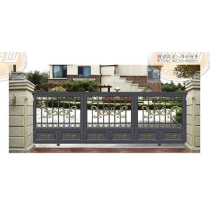 China Custom Anti-Climb Steel Villa Gate Modern Galvanized Finish factory