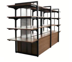 China Modern Popular Gondola Retail Display Shelving Wood Wall Hanging Furniture factory