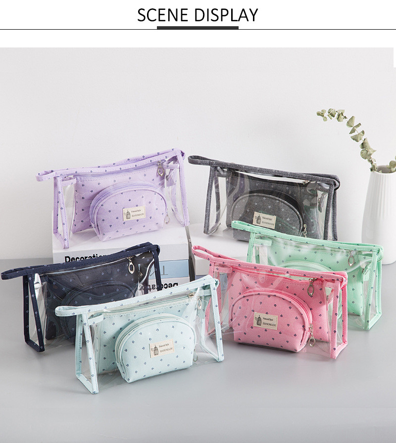 Wholesale Custom Print Logo Makeup Travel Toiletry Bags 3 Set
