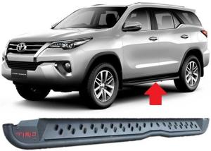 China Toyota Fortuner 2016 2018 Steel Side Step Bars TRD Style Replacement Parts factory