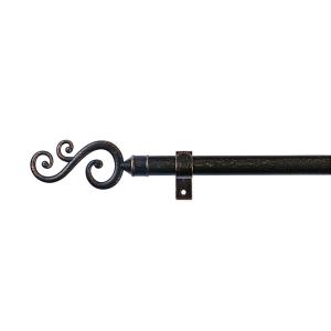 China Cross Section Circular Shower Tension Curtain Rod Finials 25mm Simple Style factory