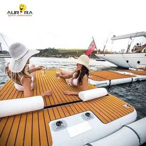 China 6 Person Inflatable Floating Dock Platform PVC Water Floating Air Dock 2x3m factory