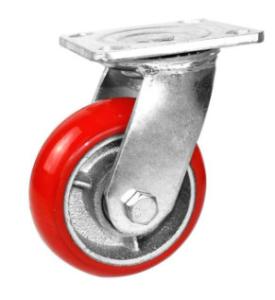 China 8 Inch Polyurethane Caster Wheel Cast Iron Casters Heavy Casters factory