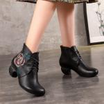 S081 2020 autumn and winter new wedge heel women's shoes retro handmade leather