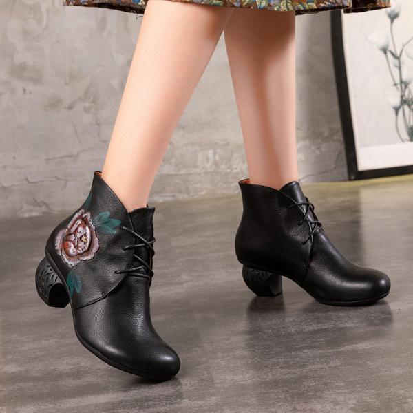 S081 2020 autumn and winter new wedge heel women's shoes retro handmade leather
