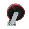 Buy cheap Zinc Plated Heavy Duty Cast Iron Core PU Caster Red Polyurethane Castors for from wholesalers