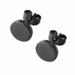 Hot Selling Classic Black Round cakes Stainless Steel Stud Earrings More size