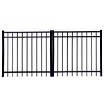 2000mm 3000mm Tubular Metal Fence 3 Rail Flat Top Aluminum Fence Guarding Safety