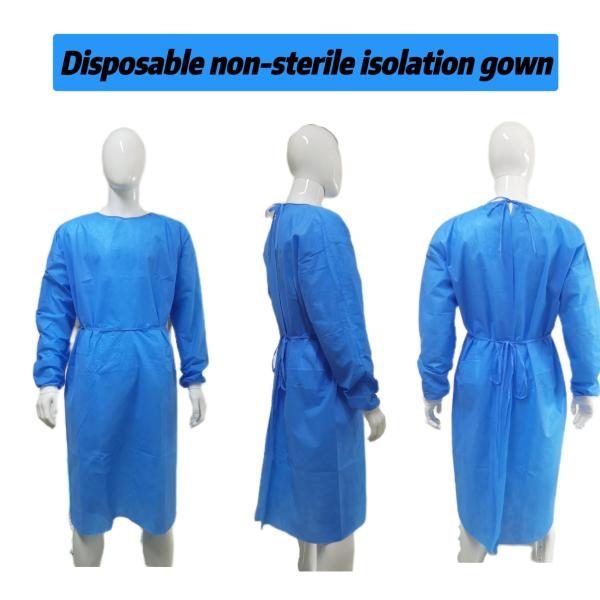 Protective Surgical Gown with Knitted Cuffs Soft Anti Static Fabric VPT-501 Neck