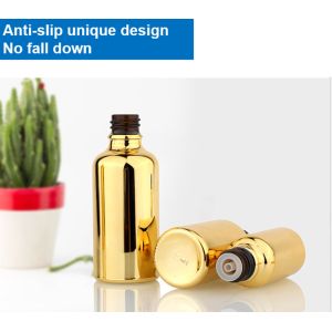 Electroplating Essential Oil Glass Dropper Bottle 50ml Amber Tincture Bottles