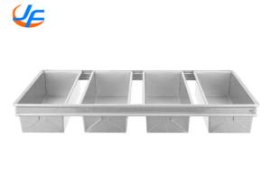 China RK Bakeware China-Mackies 680G Nonstick 4 Straps Pullman Loaf Bread Pan/ Healthy Bread Pan factory
