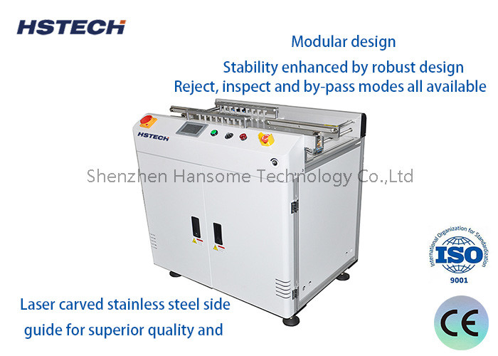China Stainless Steel Side Guide PCB Reject Conveyor With SMEMA Compatible Laser Carved factory
