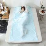 Solid Color Silk Sleeping Bag Liner , Collapsible Sleeping Bag Sheet Liner