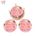 Customized Logo Tempered Round Square Beaded Portable Wine Glass Coasters Set