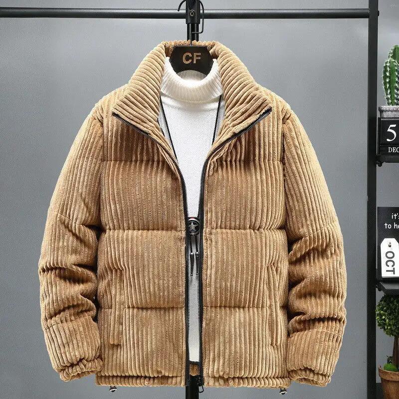 Plus-Size Men&prime;s Corduroy Winter 2022 Overcoat Warm Coat Men&prime;s Cotton Jacket for Men
