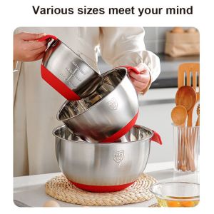 304 Stainless Steel Mixing Bowl with ABS Lid 1200ml-4500ml