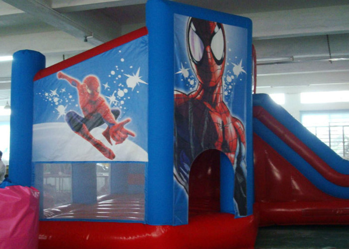 PVC Spiderman Jumping Castle / Inflatable Spiderman Bouncy Castle For Garden