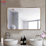 Home Wineshop Bathroom Wall Mirror with Modern Black Frame and Hanging Glass