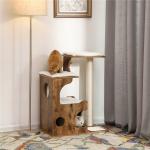 Fantasy Solid Wood Songmics Cat Tree Affordable Medium Three Bed Cave Equipped