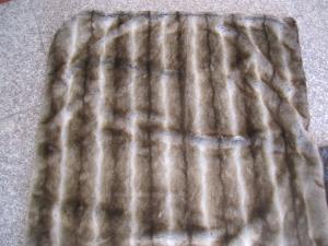China Grade A Faux Fur Blanket Striped Gray Chinchilla With Micro Mink Back factory