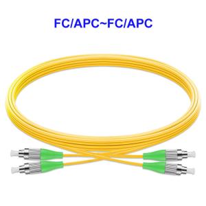 China 3m Yellow Duplex Single Mode Fiber Optic Cable FC APC To FC APC factory