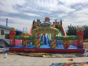 China Double - Tripple Stitch Inflatable Slide Water Bouncy Castle Giant Commercial Water Slide factory
