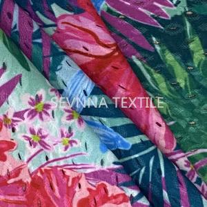 China Floral Design Recycled Activewear Knit Fabric High Elastic Ladies Swimwear factory