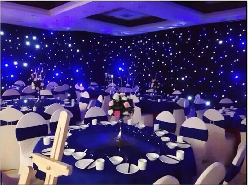 Blue and White twinkle cloth for performance background LED Star Curtain
