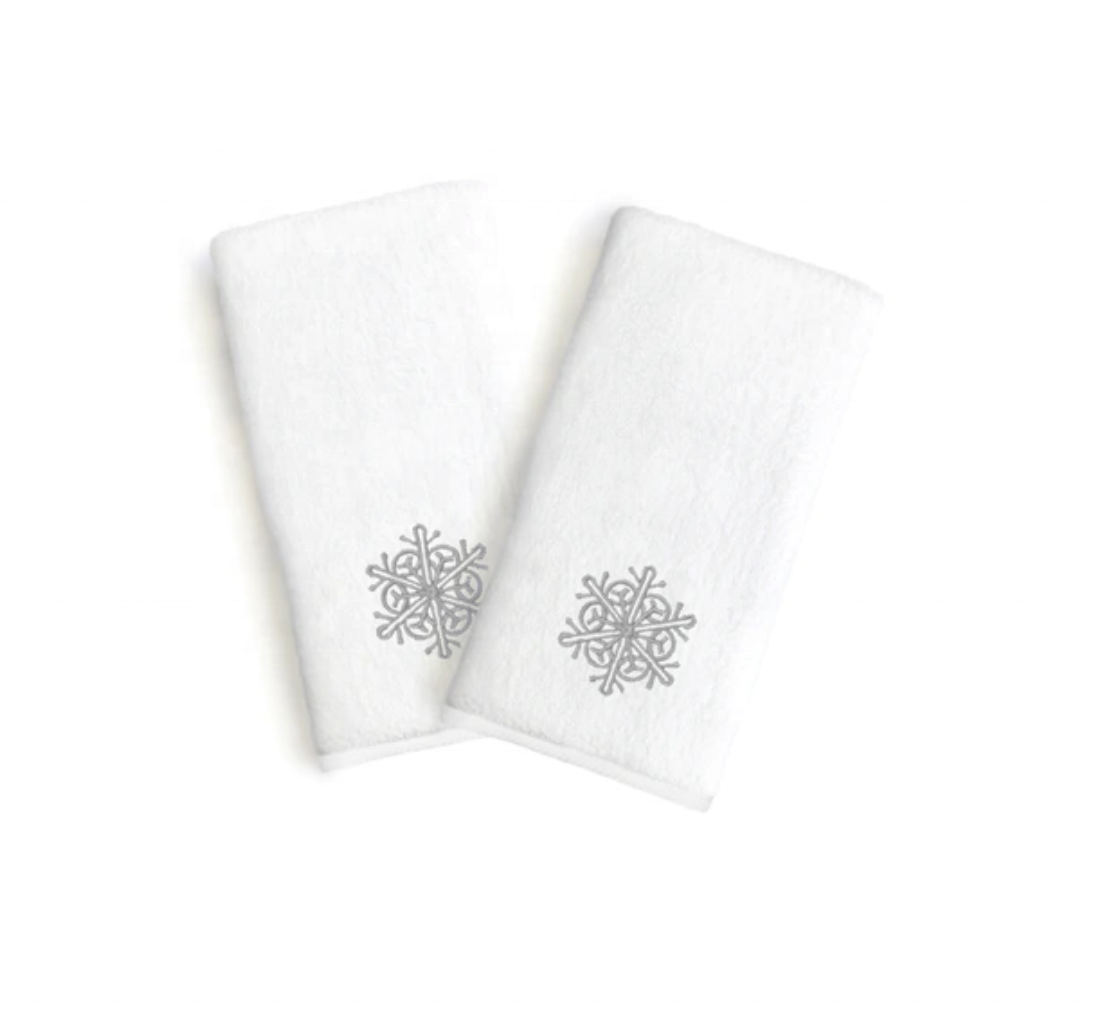 Embroidery Pattern Customization 100% Cotton Bath Towel Sets in Black Color with Logo
