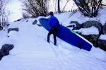 Blue Epoxy Resin Inflatable SUP Board For Snow Park