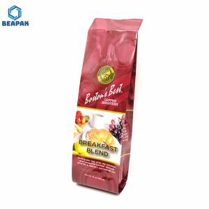China Side gusset flat bottom custom printed drip coffee bean packaging bag aluminum foil coffee bag with valve and tin tie factory