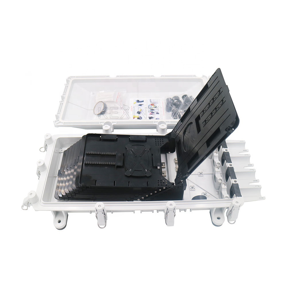 2 In 2 Out IP68 Waterproof FTTH Fiber Optic Splice Closure Customizable Wall Mounting