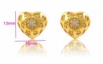 wholesale 24K Gold plated fashion jewelry, heart shaped stud earrings for women