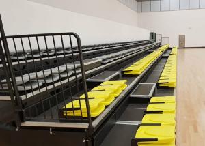 China Retractable Indoor Bleachers With Self Storing End Rail folding blow-molded polymer chair for Sport hall factory