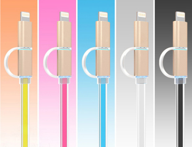 High Speed 2 In 1 USB Li Ion Battery Charger Mobile Charger Usb Cable 100mm Length