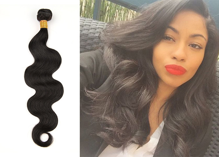 Natural Color 1b# Brazilian Virgin Hair Bundles Soft And Neat 7A Grade