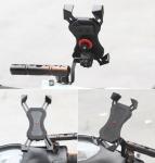 4" To 6.5" Motorcycle Phone Holder ABS Rear Mirror Handlebar Stand