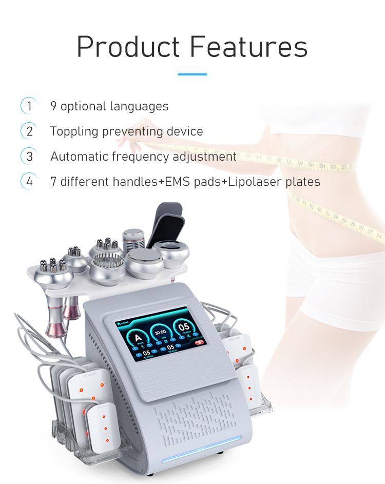 60Hz Laser Cavitation Machine RF Vacuum Cupping Therapy LED Microcurrent Weight Loss Machine