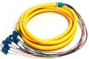 China 0.5M FC - LC 12 Cores Armored Fiber Optic Pigtail Connector , Lc Pigtail Single Mode factory