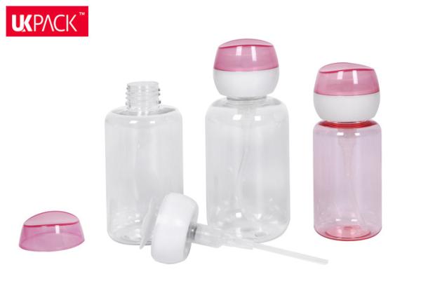 Push Down Empty Nail Polish Remover Pump Dispenser Cosmetic Transparent Bottle
