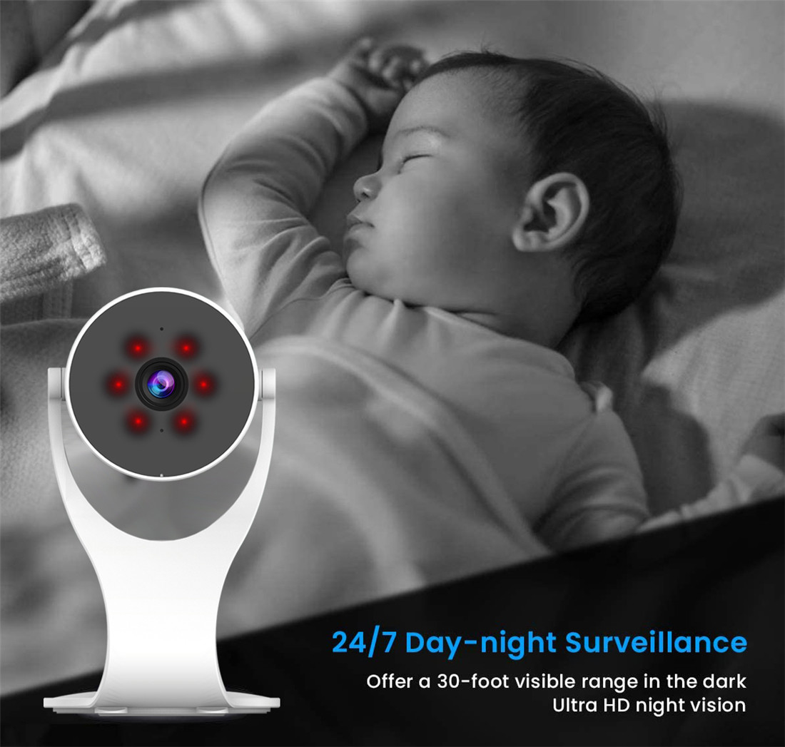 Cam 1080p HD Indoor Smart Home Camera With Night Vision, 2-Way Audio,One Pack, White(AC11)
