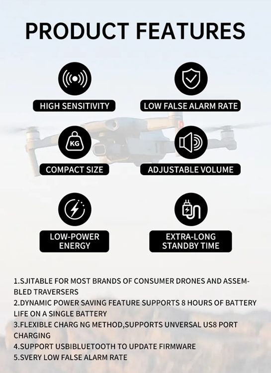 2.4G 5.8g Hand Drone Detector for System Long Distance Signal Detector
