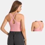 Hot Sale Criss Back Padded Strappy Sports Bras Women Tank Top Active Stretch