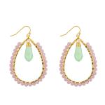 Grape Seeds Drop Shaped Handmade Beads Earring Multi Colors